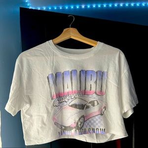 girls HOLLISTER oversized crop graphic dad tee